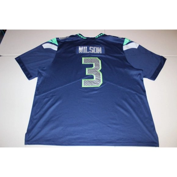 NFL Football Russell Wilson Seattle Seahawks #3 Sewn Jersey 3XL XXXL Nike - Picture 2 of 2